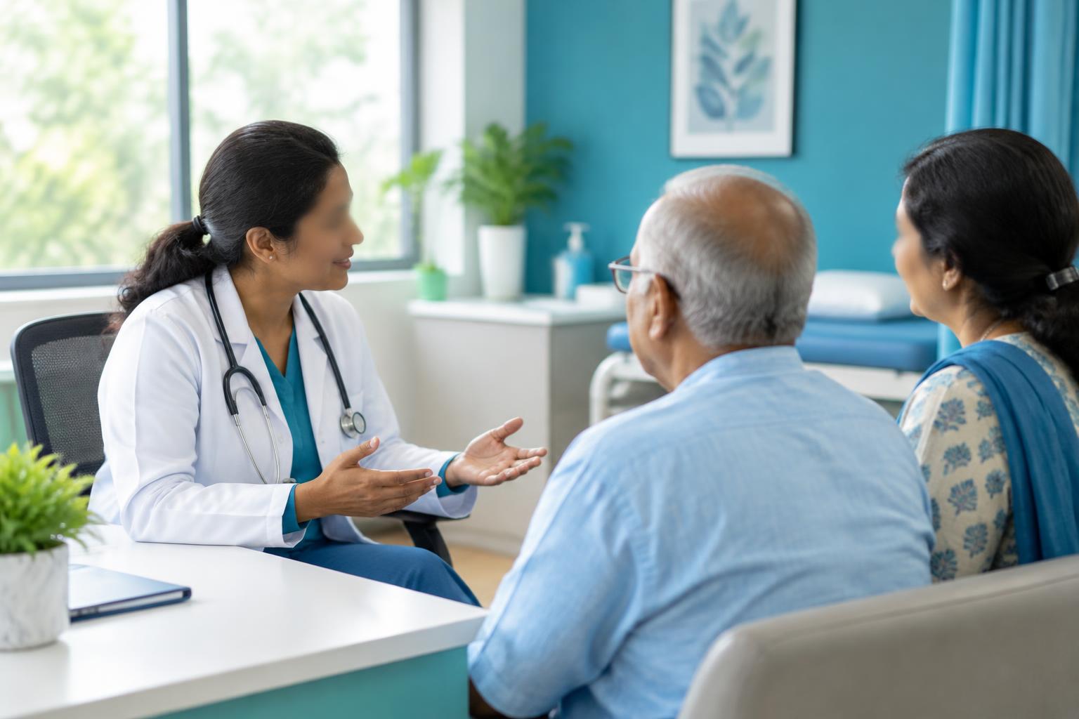 Doctor discussing test results with a patient during a consultation